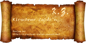 Kirschner Zalán névjegykártya